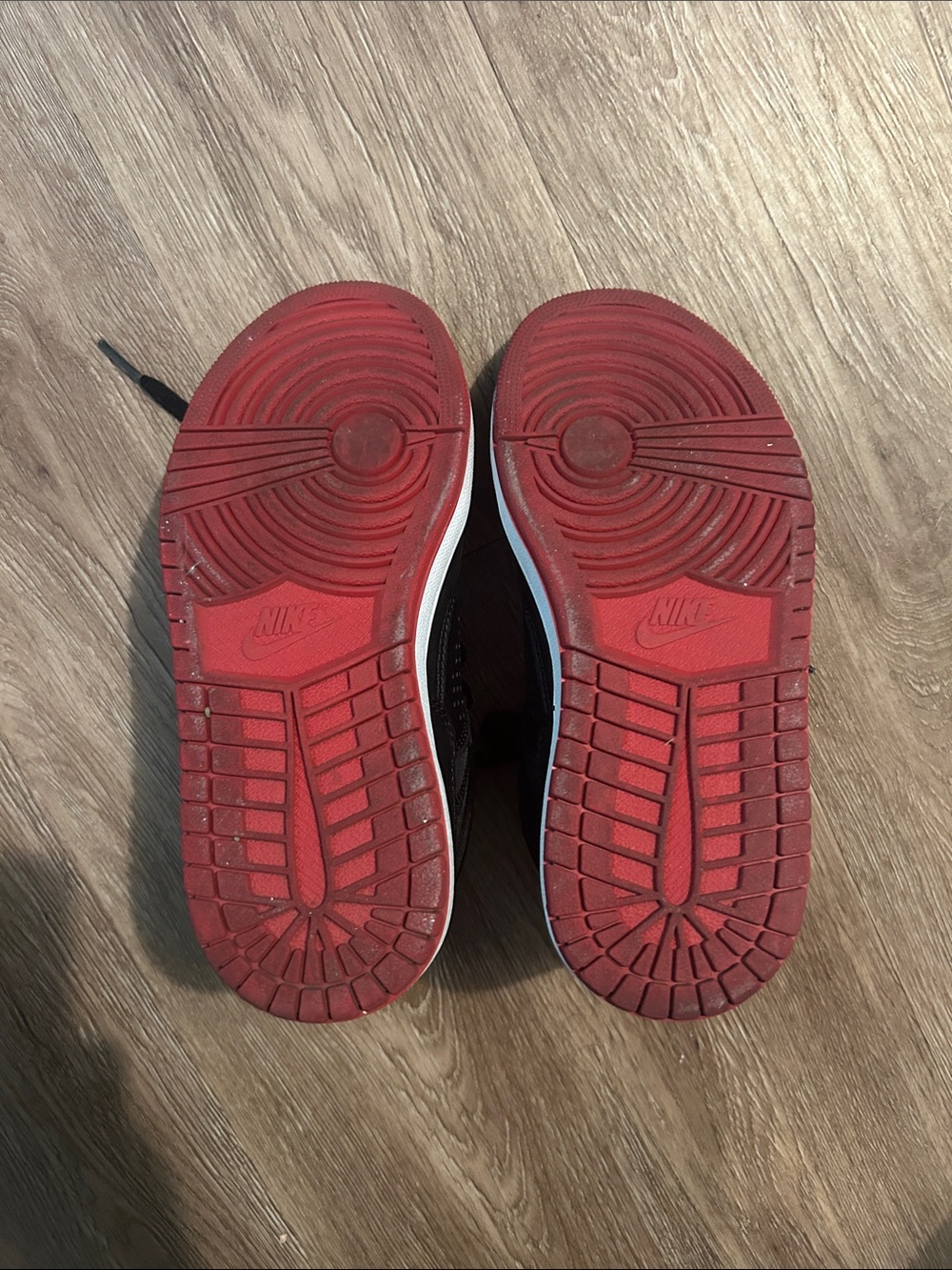 Jordan Kids Black and Red High-Top Sneakers - Picture 3 of 4